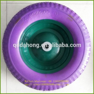 4.00-8 hard PU wheel low price solid wheel barrow tyre qingdao factory